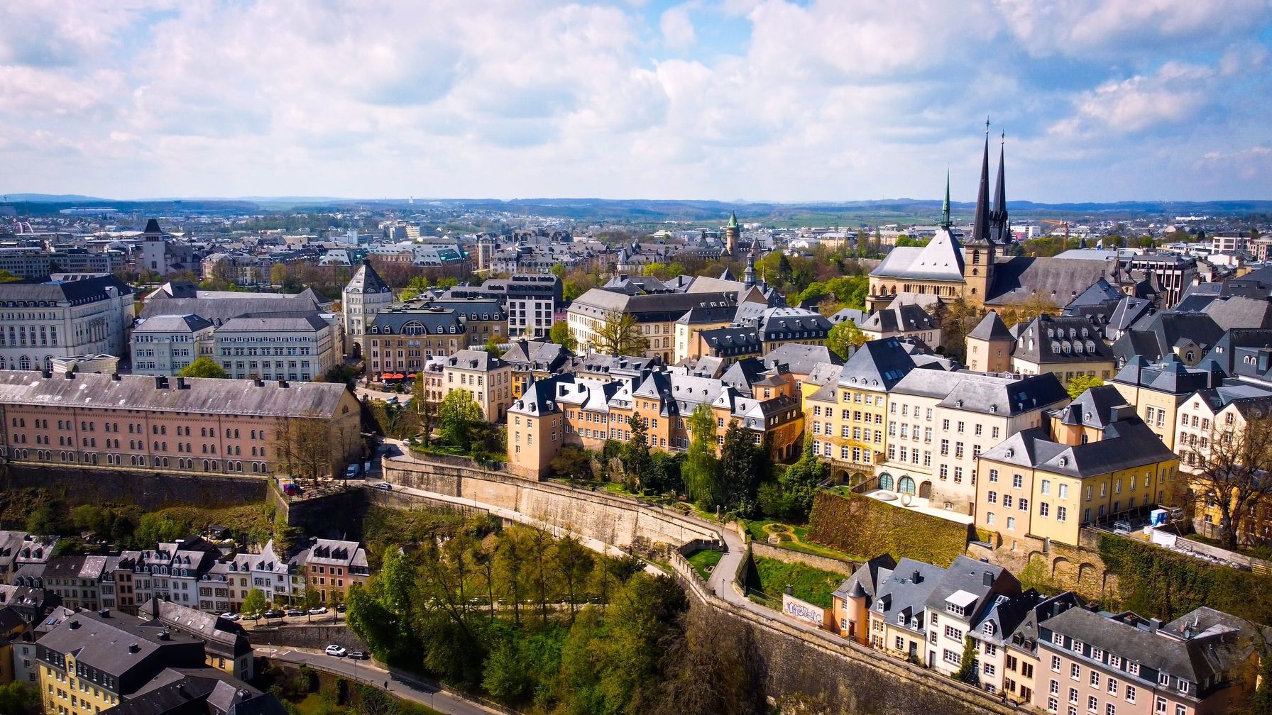 Luxembourg City Aerial View – A Stunning Blend of History and Modernity